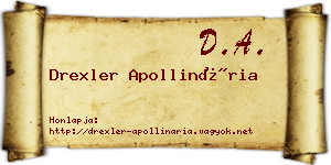 Drexler Apollinária névjegykártya